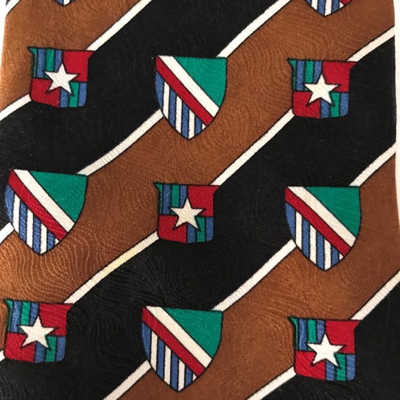 OSCAR DE LA RENTA SHEILDS & STRIPES NECK TIE - Picture 5 of 7